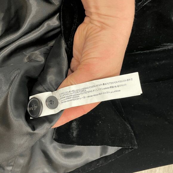 Zara Womens Coat Jacket Collared Double Breasted Vevlet Black Size 2X-Large - Picture 10 of 11